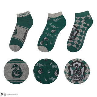 Set 3 Paires de Socquettes Serpentard Harry Potter Taille 35-45