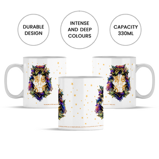 Mug Accio Hogwarts Fleuris Blanc 330ml