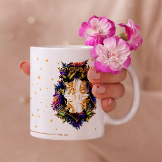 Mug Accio Hogwarts Fleuris Blanc 330ml