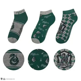 Lot De 3 Paires Chaussettes Courtes Serpentard La Boutique Aux 2 Balais