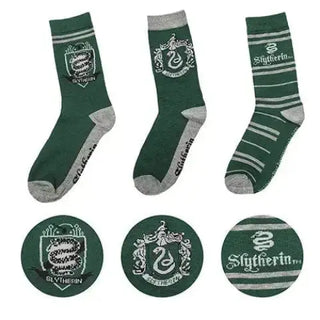 Lot De 3 Paires Chaussettes Serpentard Chausette La Boutique Aux 2 Balais