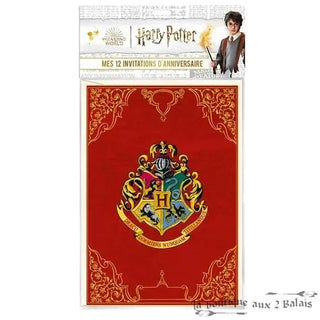 12 Invitations Anniversaire Harry Potter + Enveloppes & Sceaux