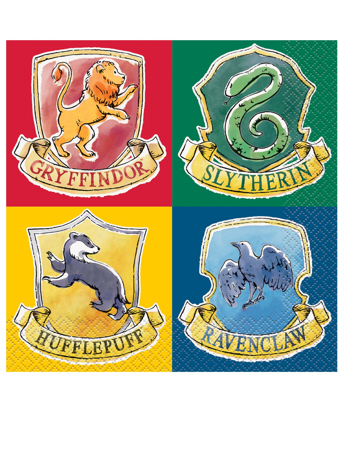 20 servilletas Harry Potter™ Hogwarts – Escudos de las Casas
