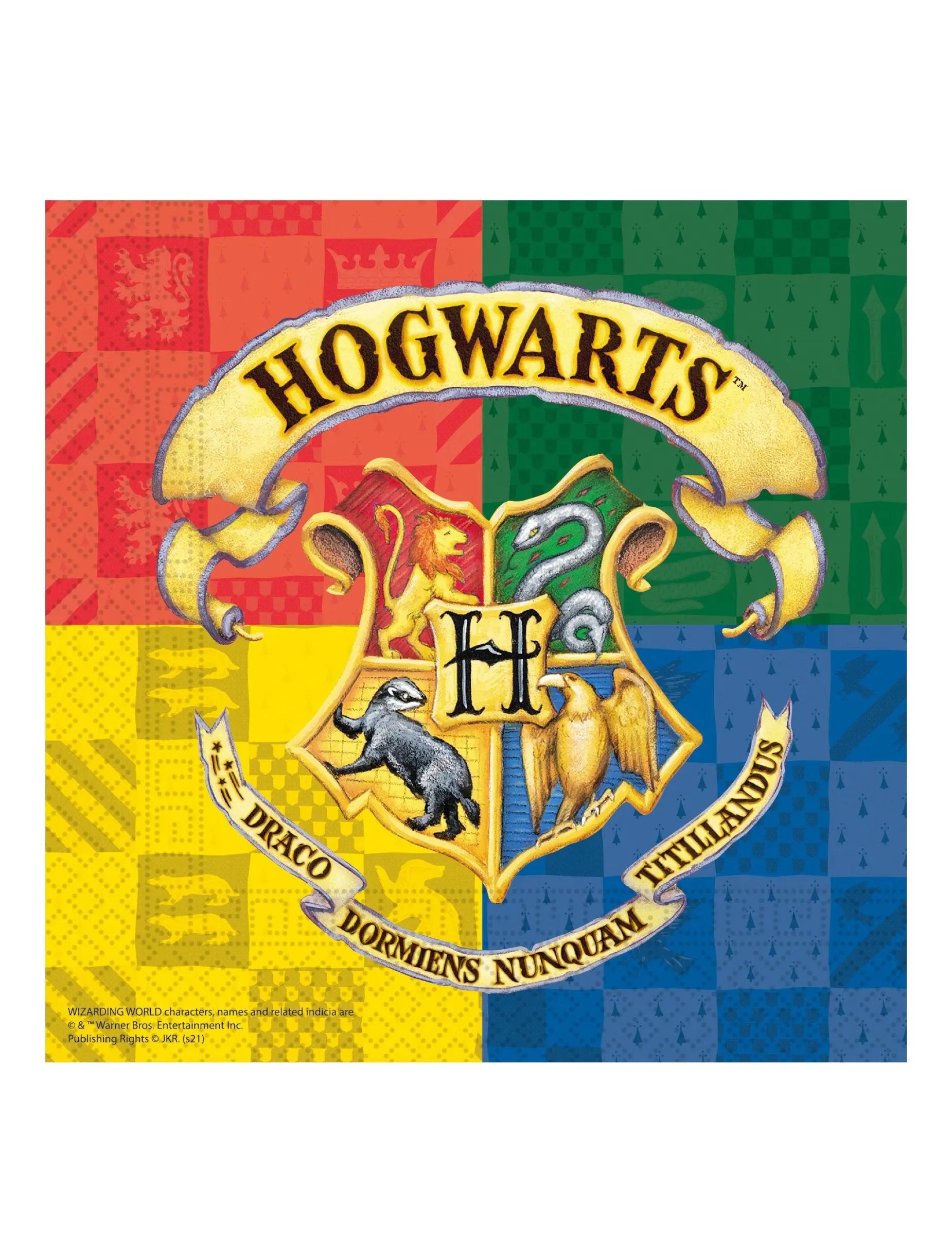 20 Serviettes Harry Potter™ Poudlard – Blasons des Maisons -  La boutique Aux 2 Balais