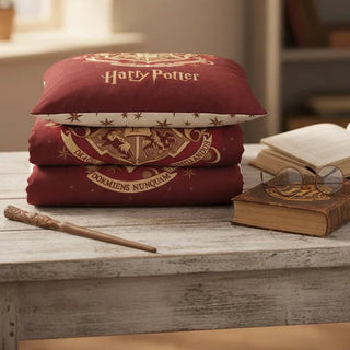 Parure Housse Couette Rouge Hogwarts 140x200 cm - Coton 100% Harry Potter -  La boutique Aux 2 Balais