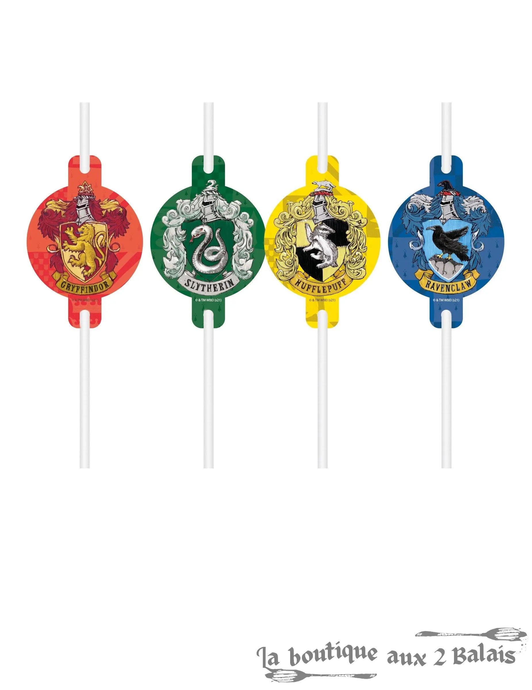 4 Pailles Harry Potter Maison Poudlard – Anniversaire Sorcier