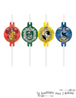 4 Pailles Harry Potter Maison Poudlard – Anniversaire Sorcier