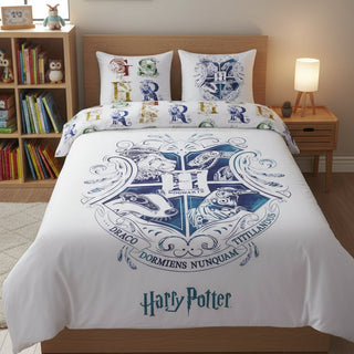 Parure Housse de Couette Hogwarts Coton 140x200 cm -  La boutique Aux 2 Balais