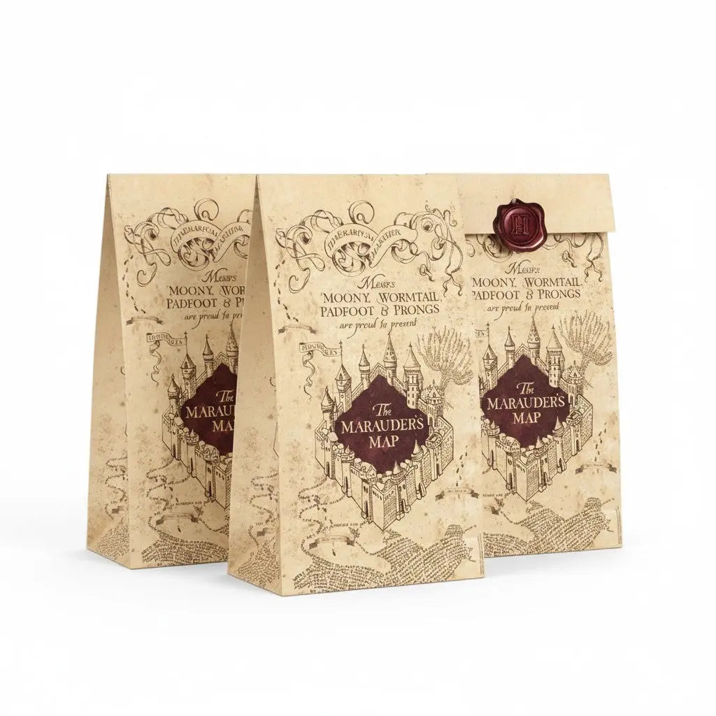 8 Sacs Cadeaux Harry Potter - Carte du Maraudeur 30 x 15 cm