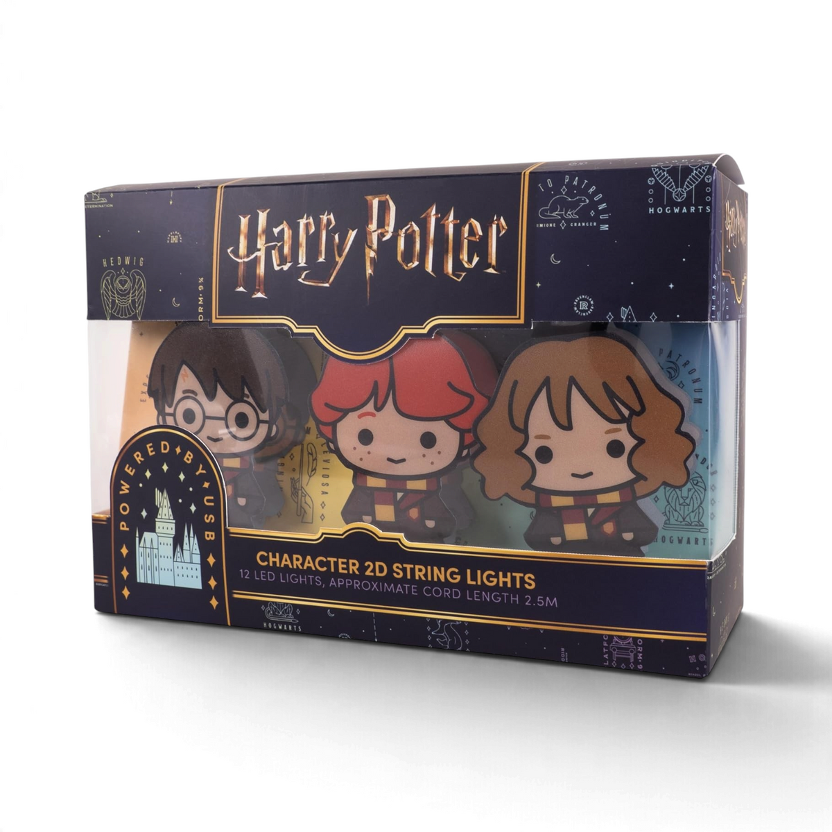 Guirlande lumineuse 2D Harry Potter La boutique Aux 2 Balais avec 12 LED et personnages emblématiques de 2,50 m