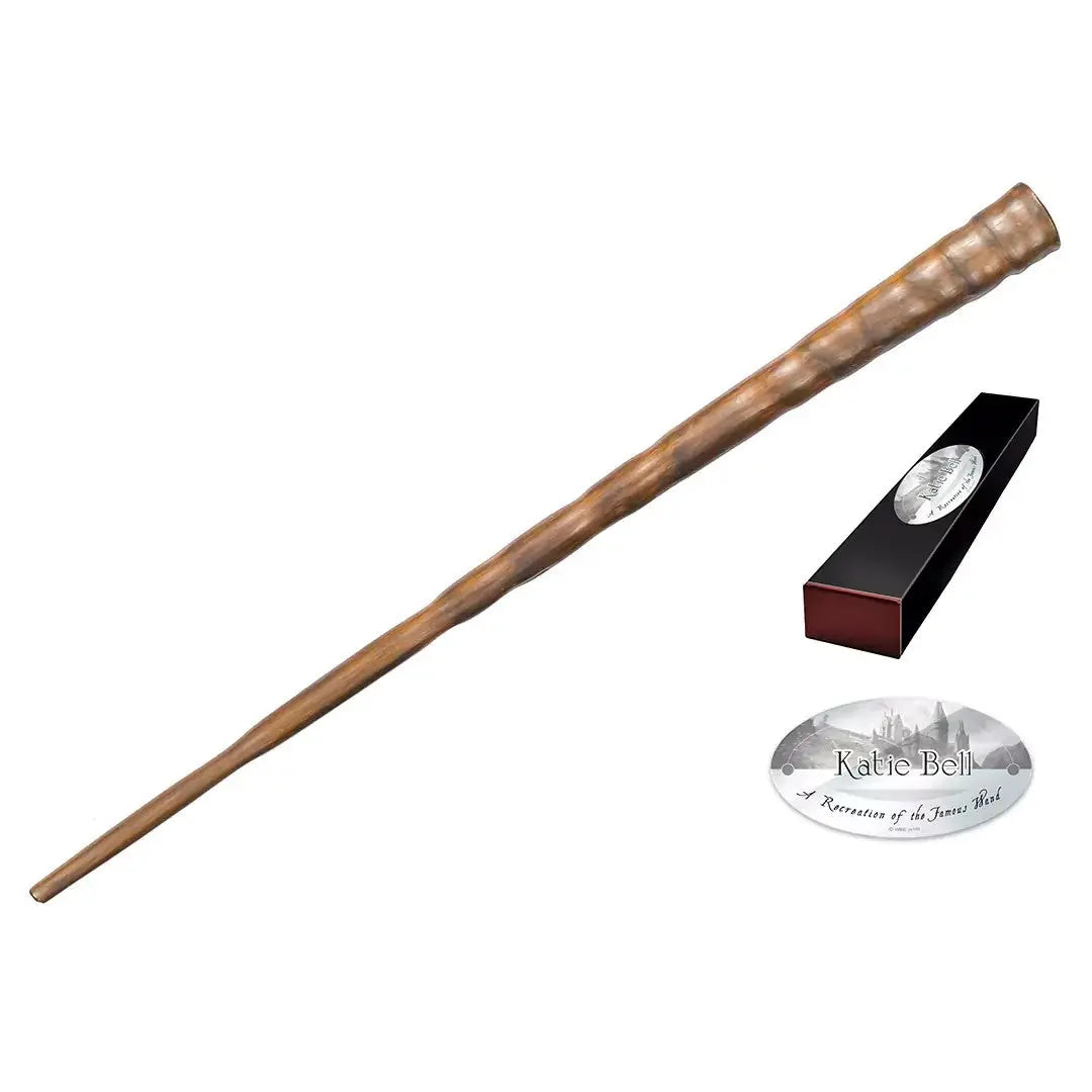 La boutique Aux 2 Balais : baguette de Katie Bell en résine marron, 27 cm, aspect bois sculpté, réplique Harry Potter.