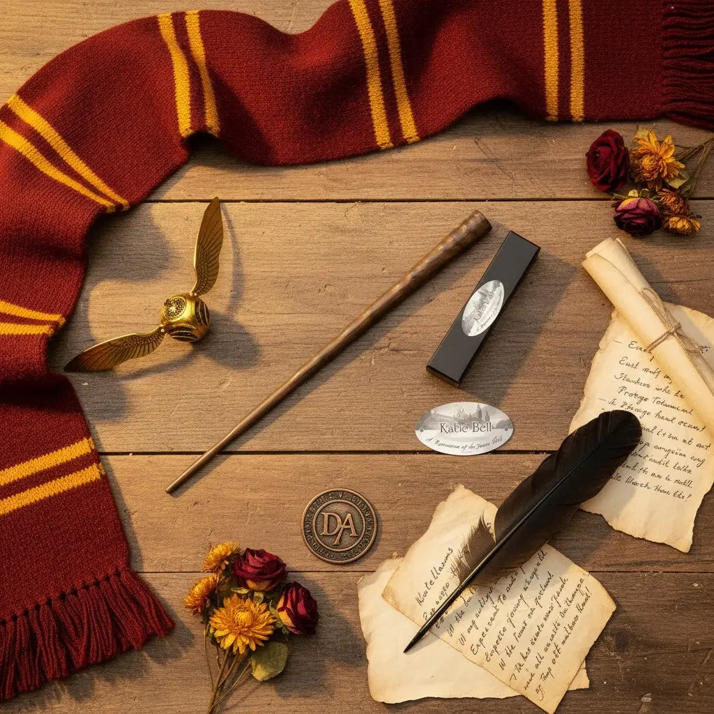 La boutique Aux 2 Balais : Baguette Katie Bell en résine marron imitation bois sculpté, 27 cm, réplique Harry Potter.