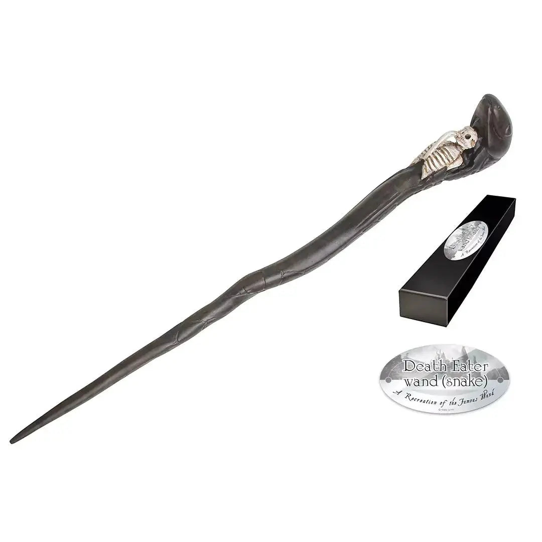 La boutique Aux 2 Balais : Baguette Mangemort Serpent en résine, réplique Harry Potter avec manche serpent et squelette, 34 cm.