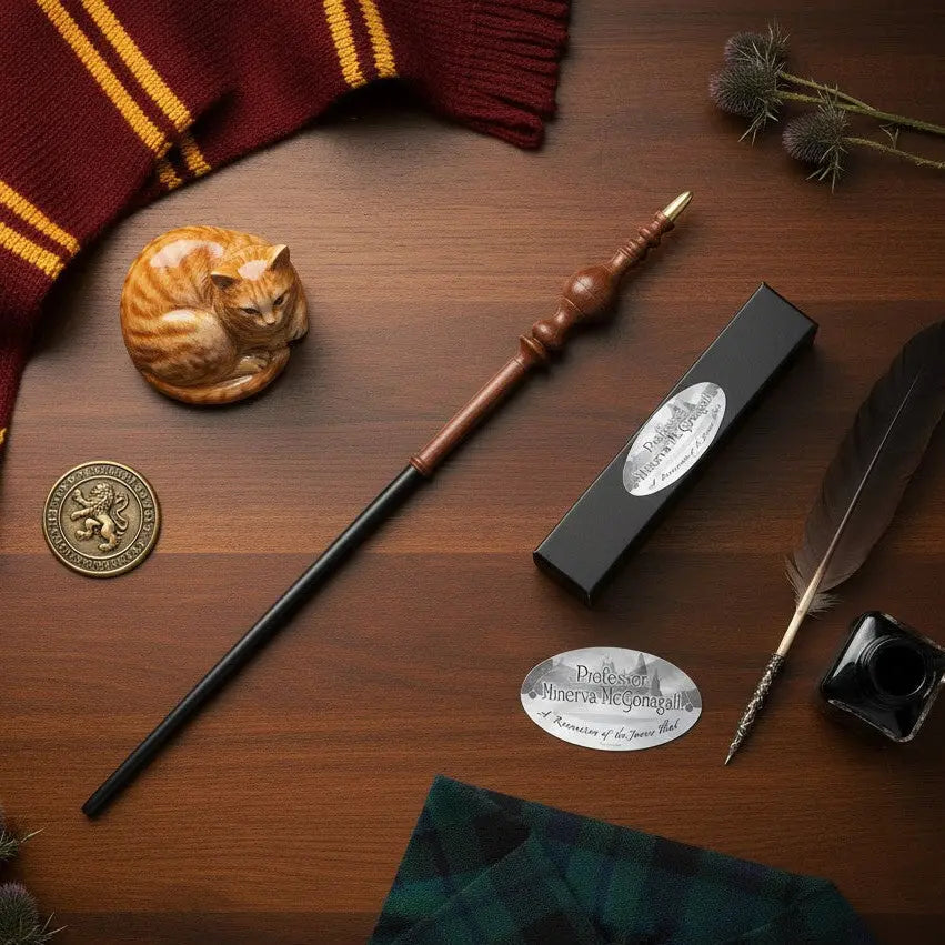 La boutique Aux 2 Balais : Baguette Minerva McGonagall en résine imitation bois de sapin, 40 cm, avec boîte de collection.
