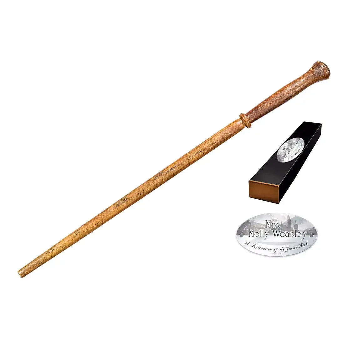 La boutique Aux 2 Balais : Baguette Molly Weasley en résine couleur bois clair, réplique de Harry Potter.