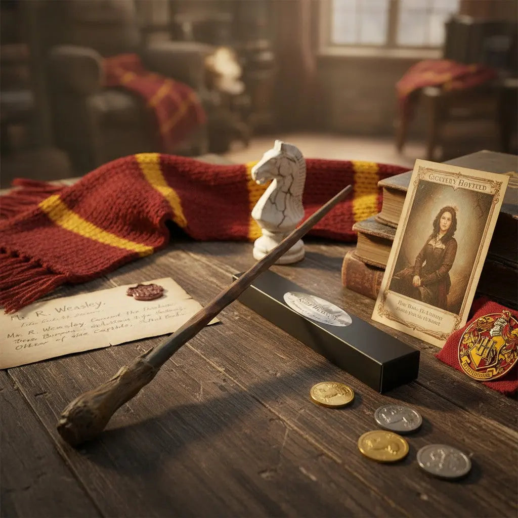 La boutique Aux 2 Balais : Baguette de Ron Weasley en résine imitant le bois, 30 cm, réplique officielle Harry Potter.