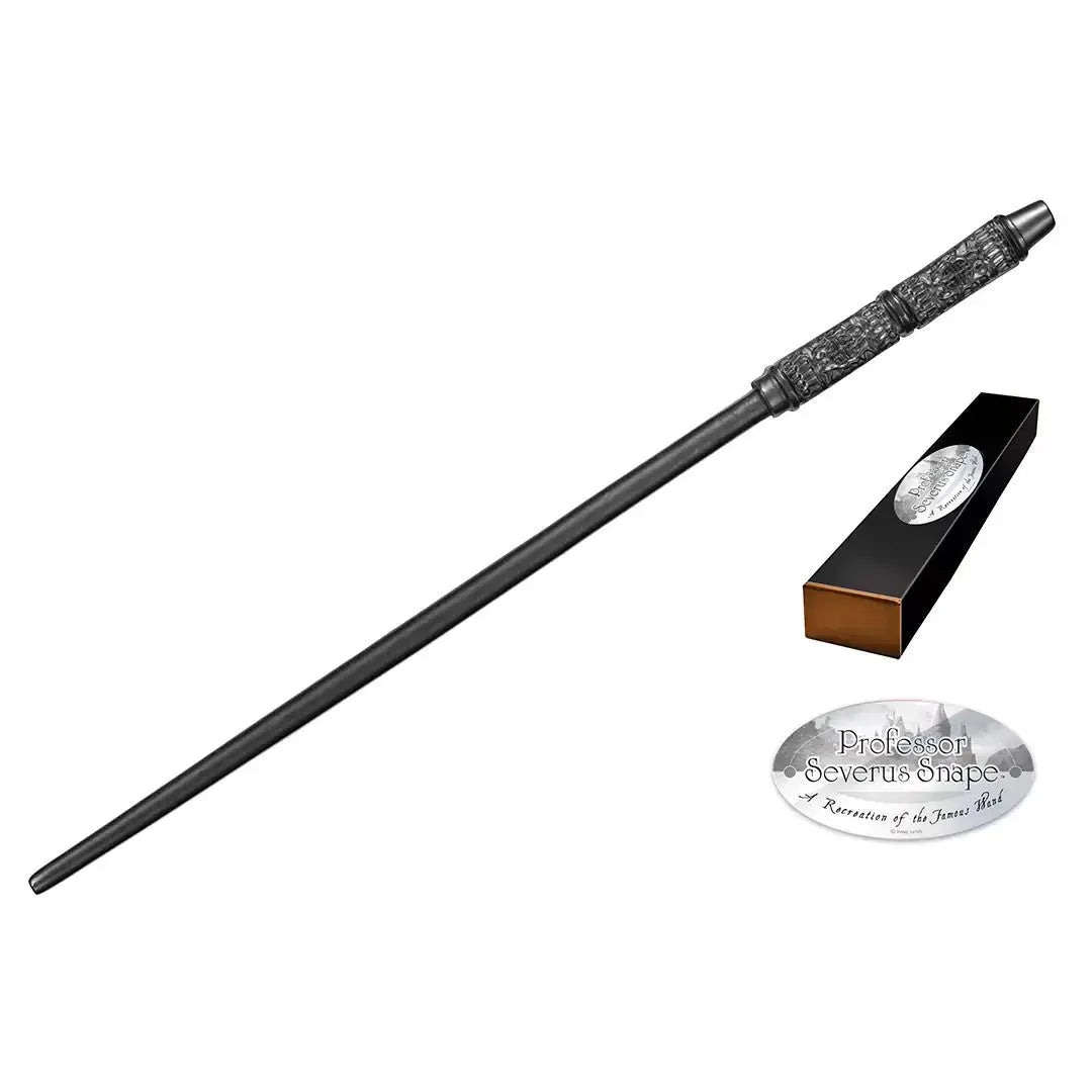 La baguette Severus Rogue en résine noire, réplique officielle Harry Potter, 34 cm, avec boîte et plaque.