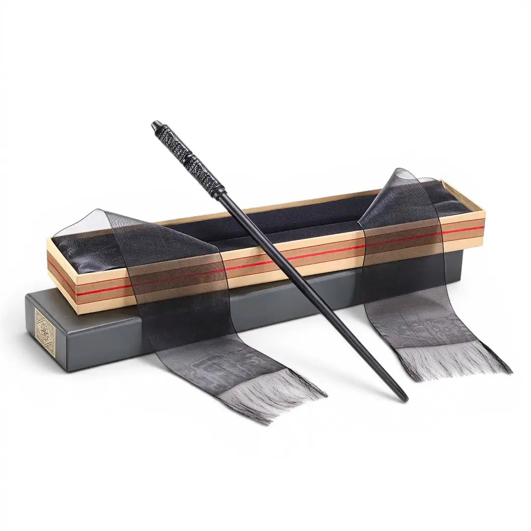 La boutique Aux 2 Balais : Baguette Severus Rogue en résine noire, réplique Ollivander Harry Potter, 40 cm, avec boîte et certificat.