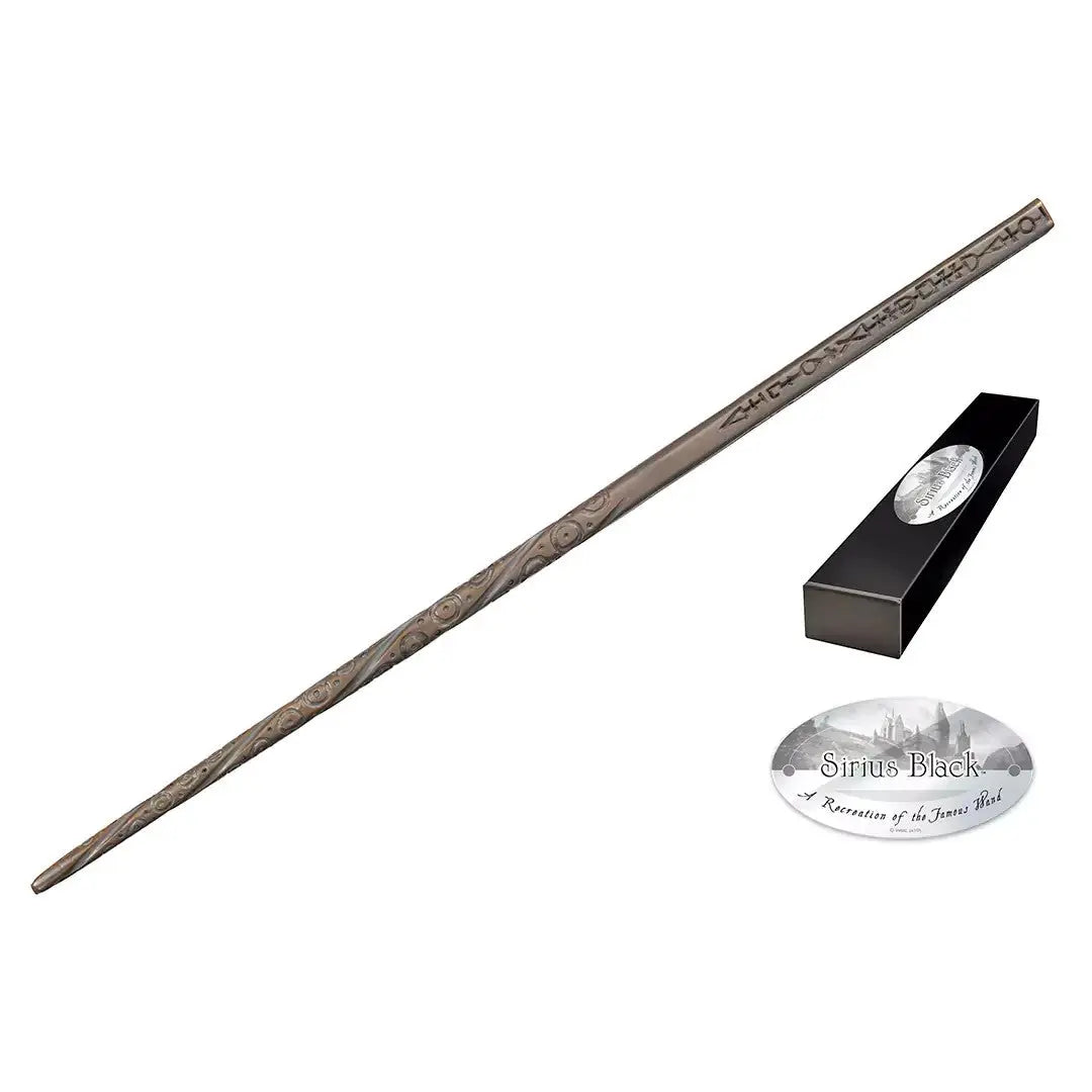 La boutique Aux 2 Balais : Baguette Sirius Black noire en résine avec runes gravées, réplique 38cm, sous licence Warner Bros.