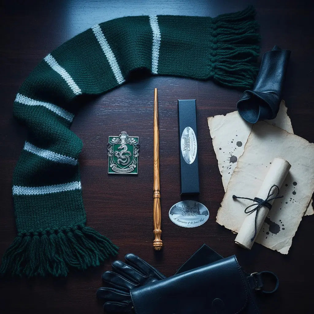 La boutique Aux 2 Balais : Baguette Vincent Crabbe en résine, 36 cm, bois clair strié, réplique officielle Harry Potter.