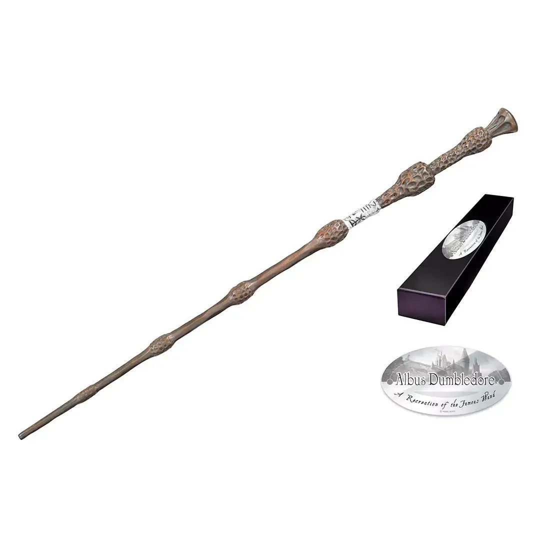 La boutique Aux 2 Balais : Baguette de Sureau Dumbledore en résine, réplique Warner Bros. de 40 cm, manche sculpté.