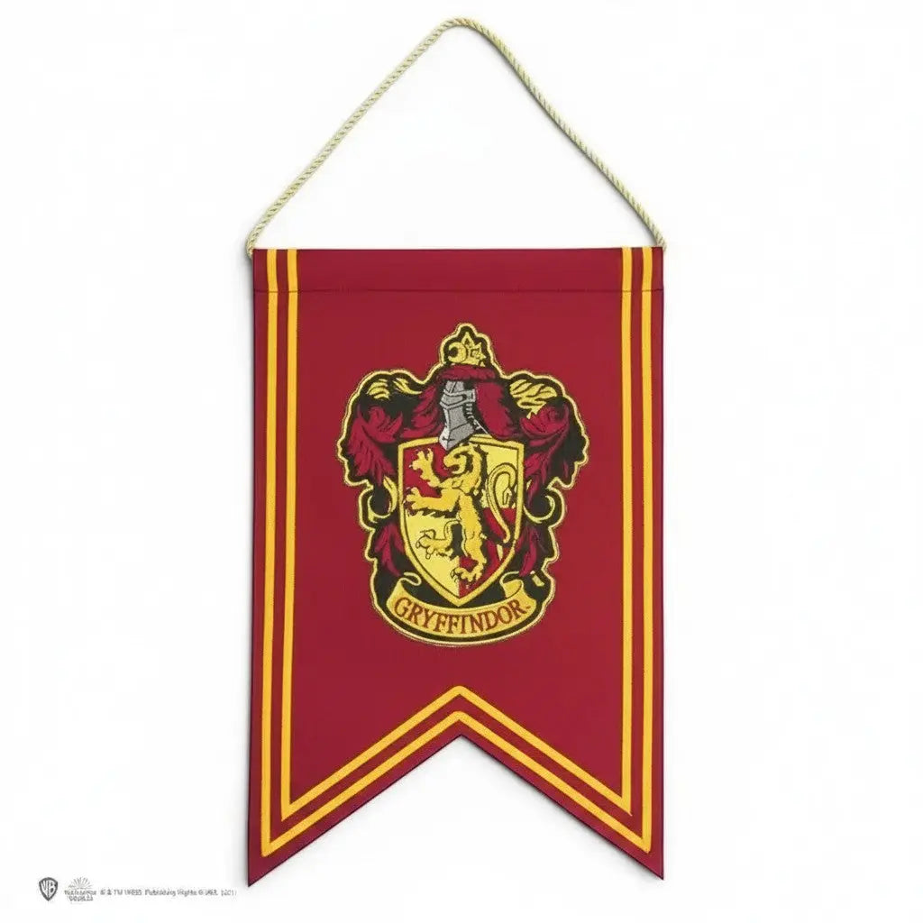 La bannière Gryffondor Harry Potter rouge et or en polyester avec logo brodé, 30 x 44 cm, La boutique Aux 2 Balais