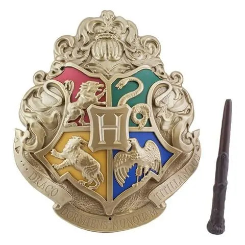 Blason De Poudlard Lampe avec baguette -  La boutique Aux 2 Balais