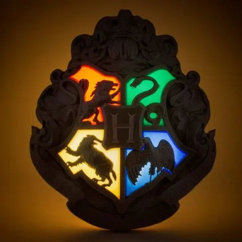 Blason De Poudlard Lampe avec baguette -  La boutique Aux 2 Balais