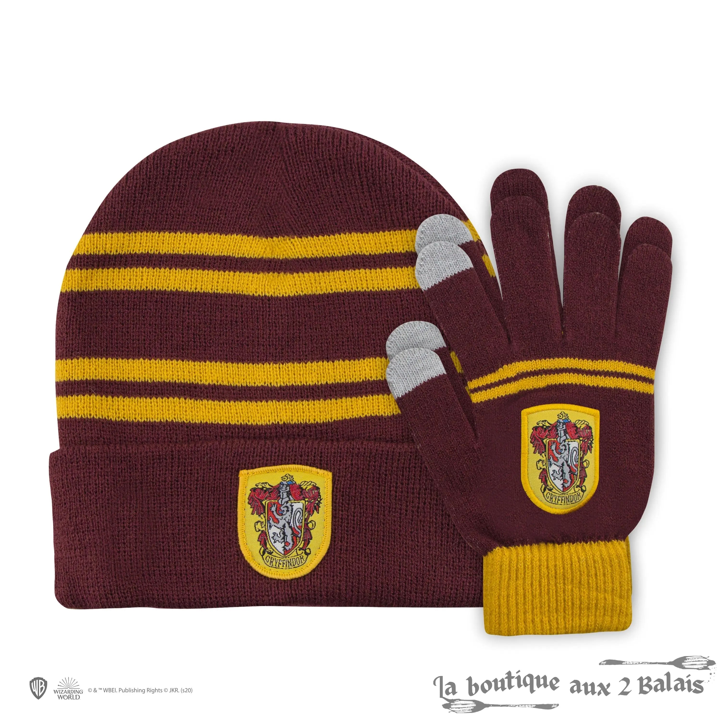 Bonnet & Gants Tactiles Gryffondor Enfants – Acrylique doux