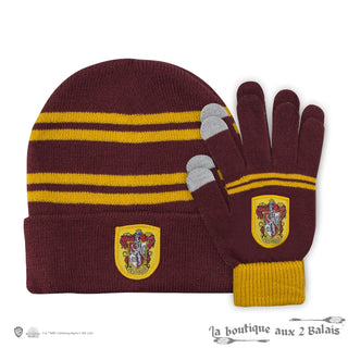 Bonnet & Gants Tactiles Gryffondor Enfants – Acrylique doux