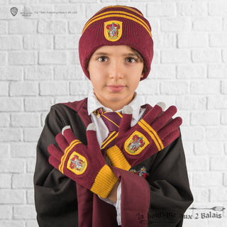 Bonnet & Gants Tactiles Gryffondor Enfants – Acrylique doux