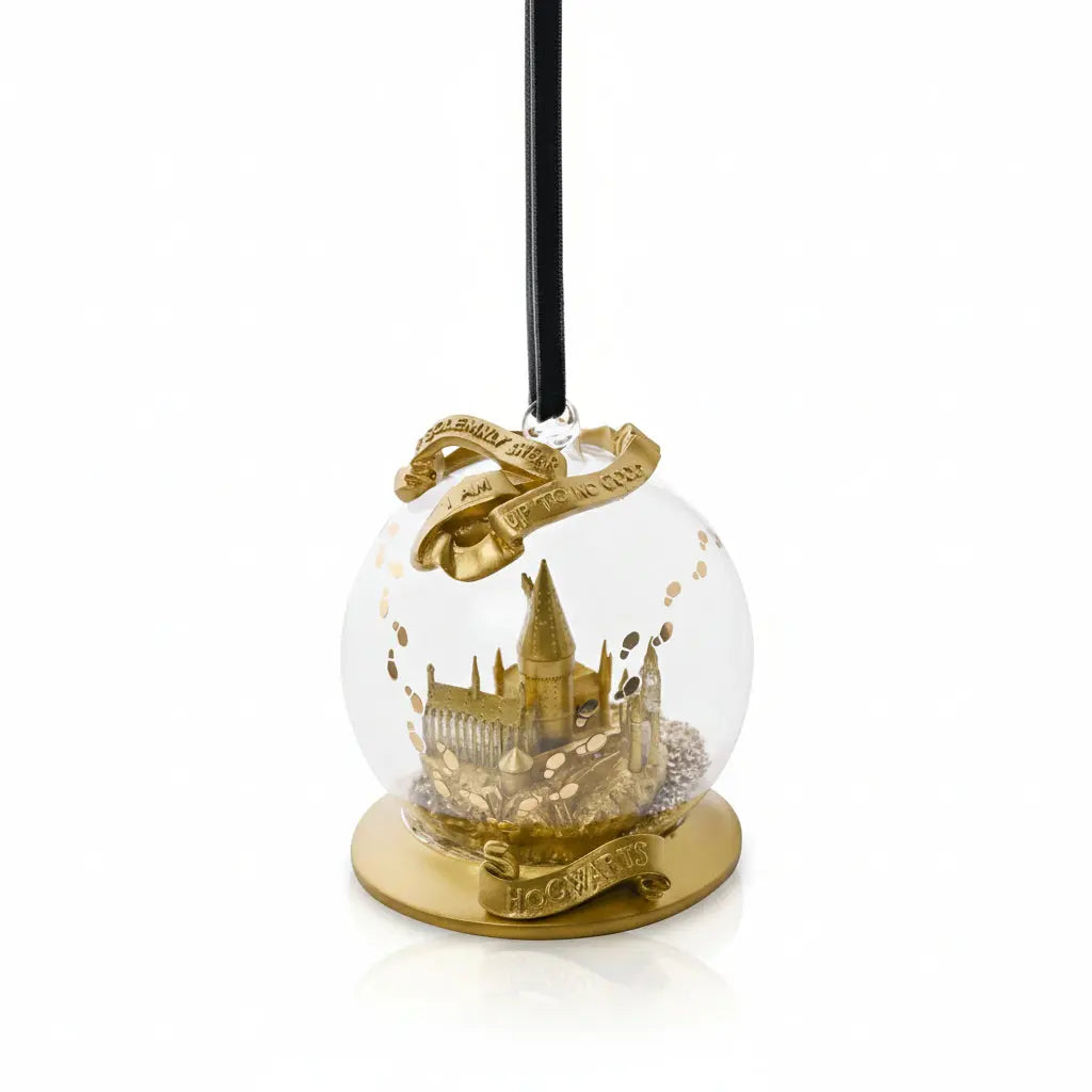 Boule de Noël Château Poudlard Doré - Harry Potter -  La boutique Aux 2 Balais