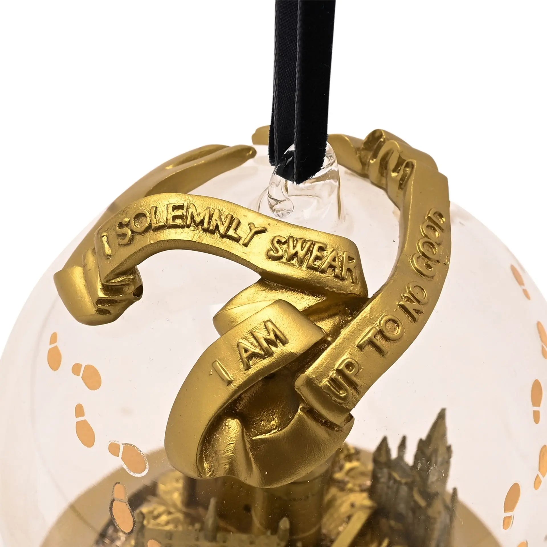 Boule de Noël Château Poudlard Doré - Harry Potter -  La boutique Aux 2 Balais