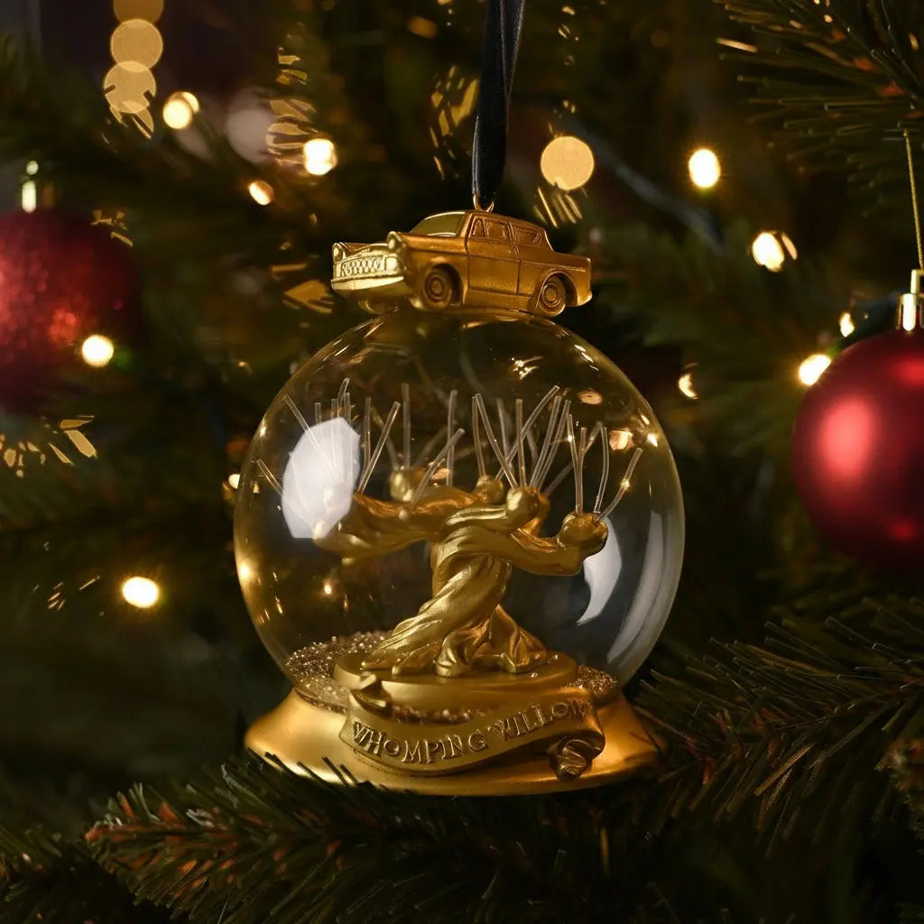 Boule de Noël Saule Cogneur Doré - Harry Potter -  La boutique Aux 2 Balais