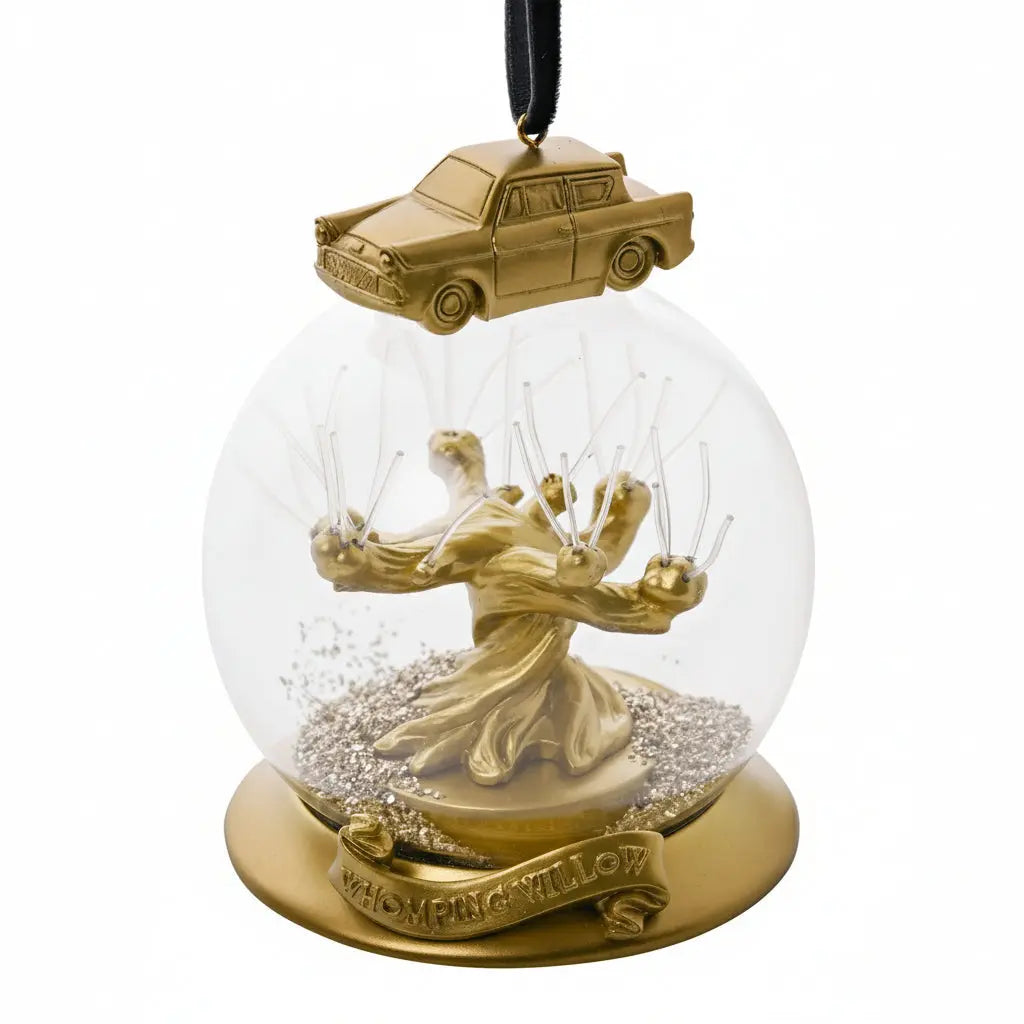 Boule de Noël Saule Cogneur Doré - Harry Potter -  La boutique Aux 2 Balais