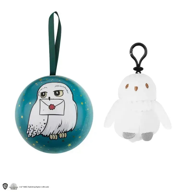 Boule de Noël + Porte-clés Peluche Hedwige -  La boutique Aux 2 Balais