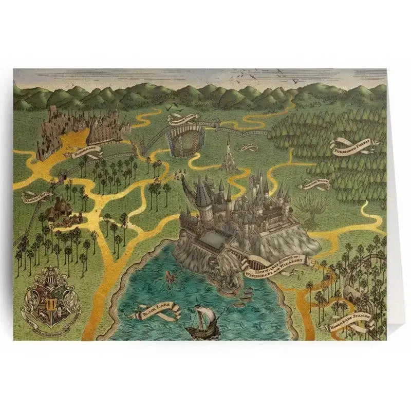 Carte + Enveloppe Minalima Hogwarts Map -  La boutique Aux 2 Balais
