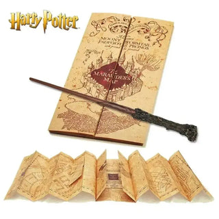 Carte du Maraudeur avec la baguette d'Harry Potter -  La boutique Aux 2 Balais