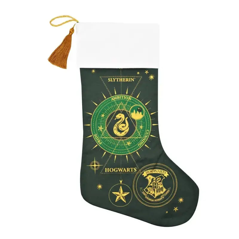 Chaussette de Noël Serpentard Yule -  La boutique Aux 2 Balais