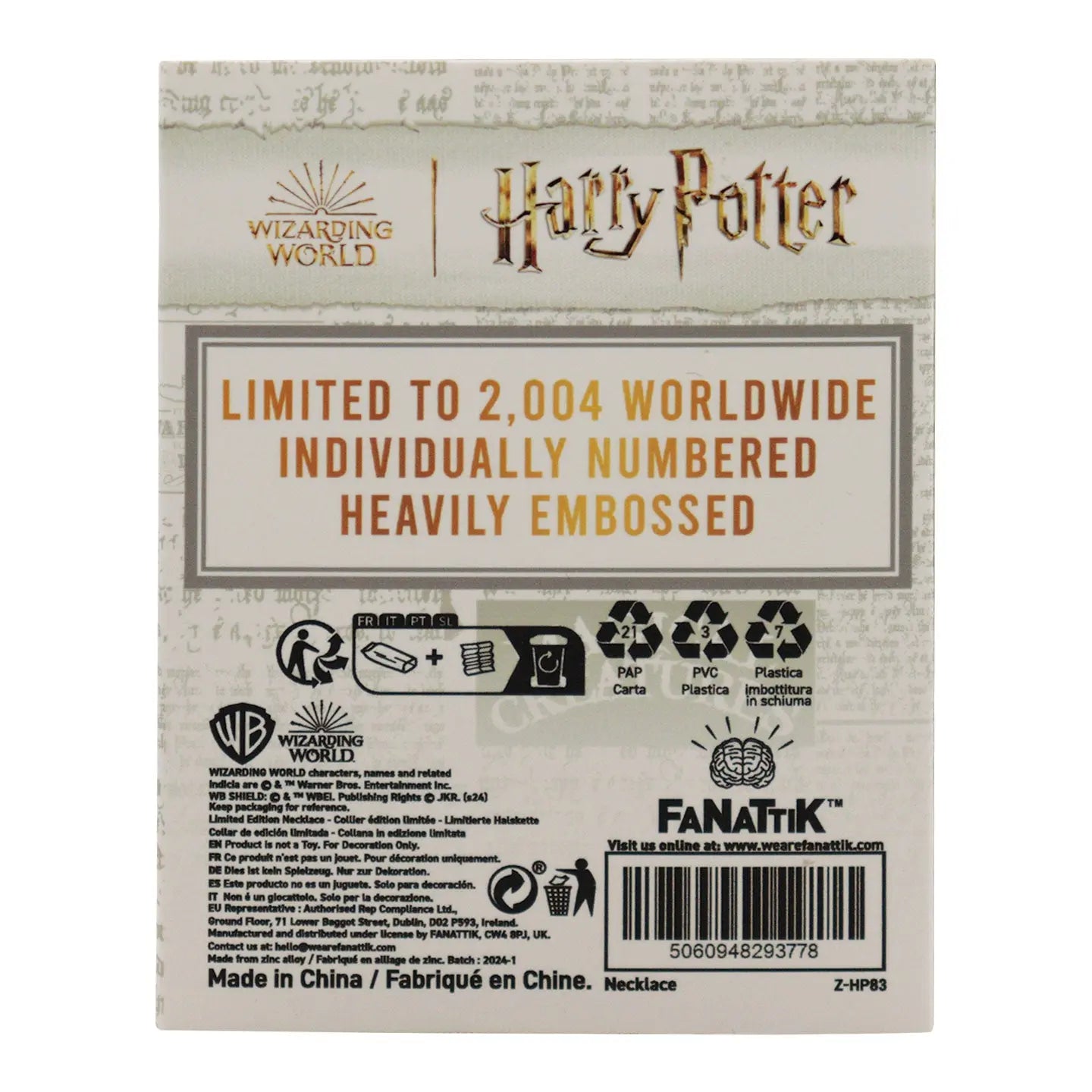 Collier Azkaban Sirius Black édition limitée -  La boutique Aux 2 Balais