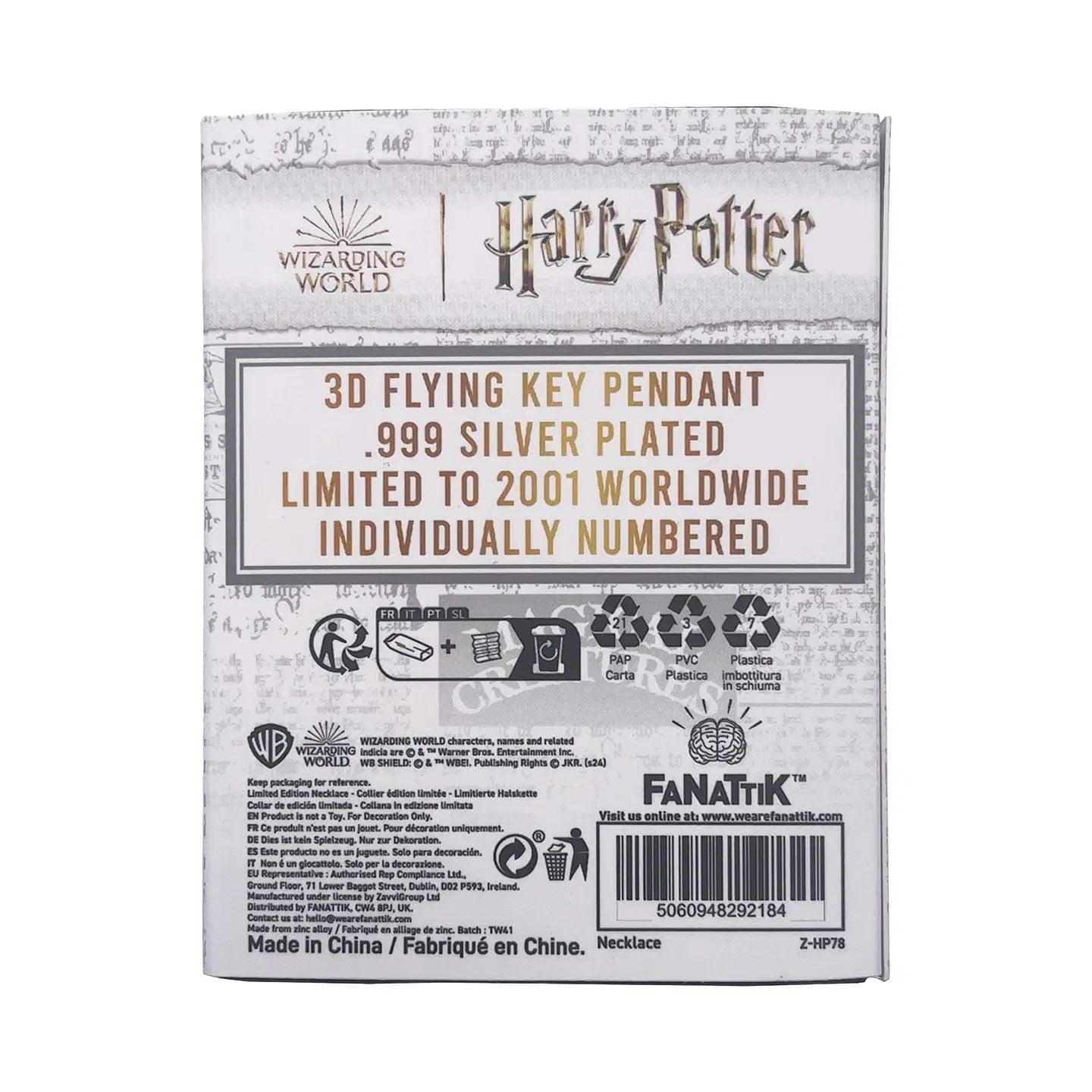 Collier Clé Ailée Harry Potter édition limitée -  La boutique Aux 2 Balais