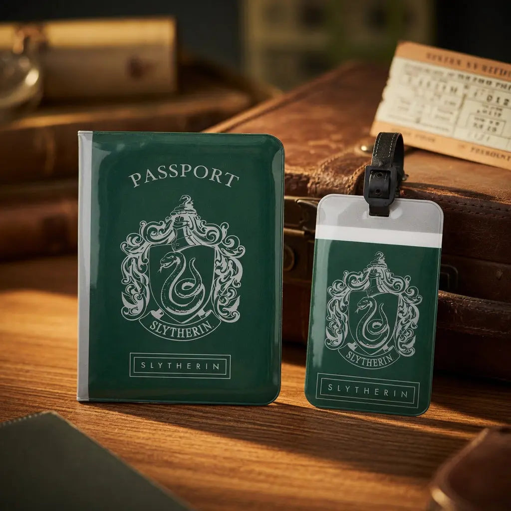 Couverture de Passeport et Étiquette Bagage Serpentard -  La boutique Aux 2 Balais