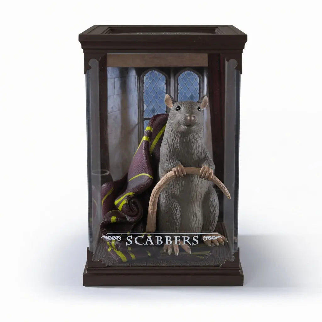 Figurine Croutard rat animagus Pettigrew Harry Potter Noble Collection PVC peint a la main patte manquante