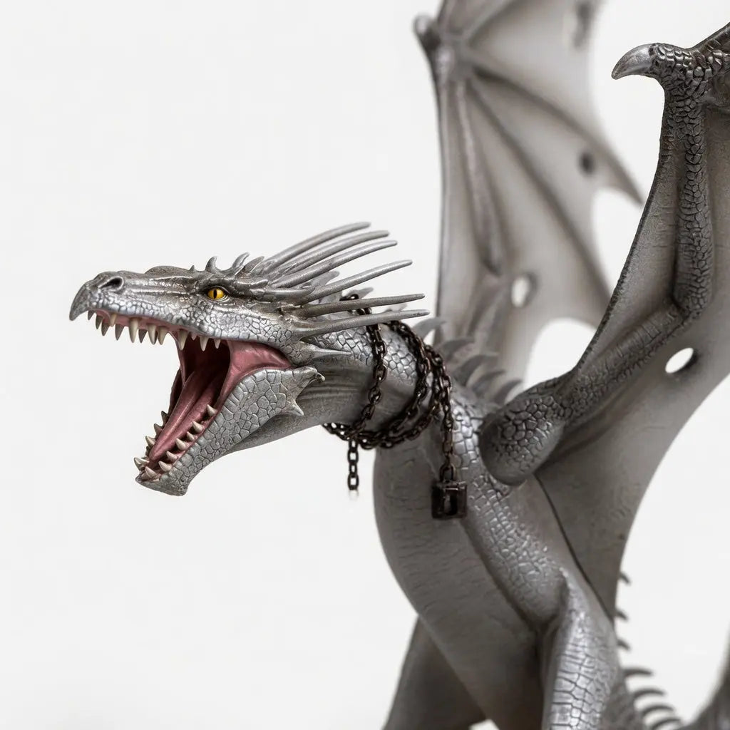 Figurine Dragon Gringotts posee sur etagere collection Reliques de la Mort Noble Collection