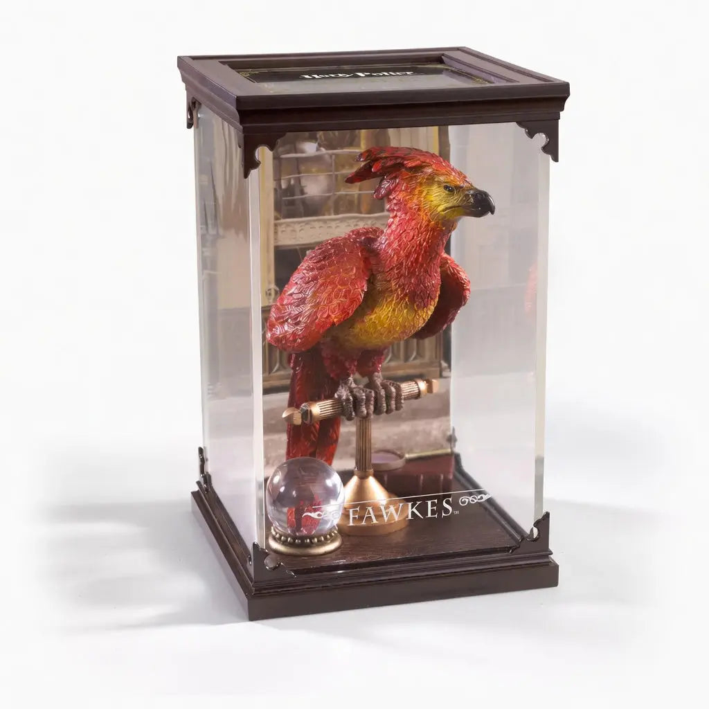Detail plumage degrade rouge-orange figurine Fumseck phenix Harry Potter Noble Collection