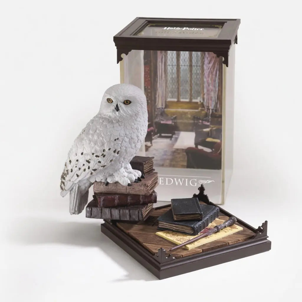 Figurine Hedwige Harry Potter Noble Collection vue dos plumes sculptees PVC peint