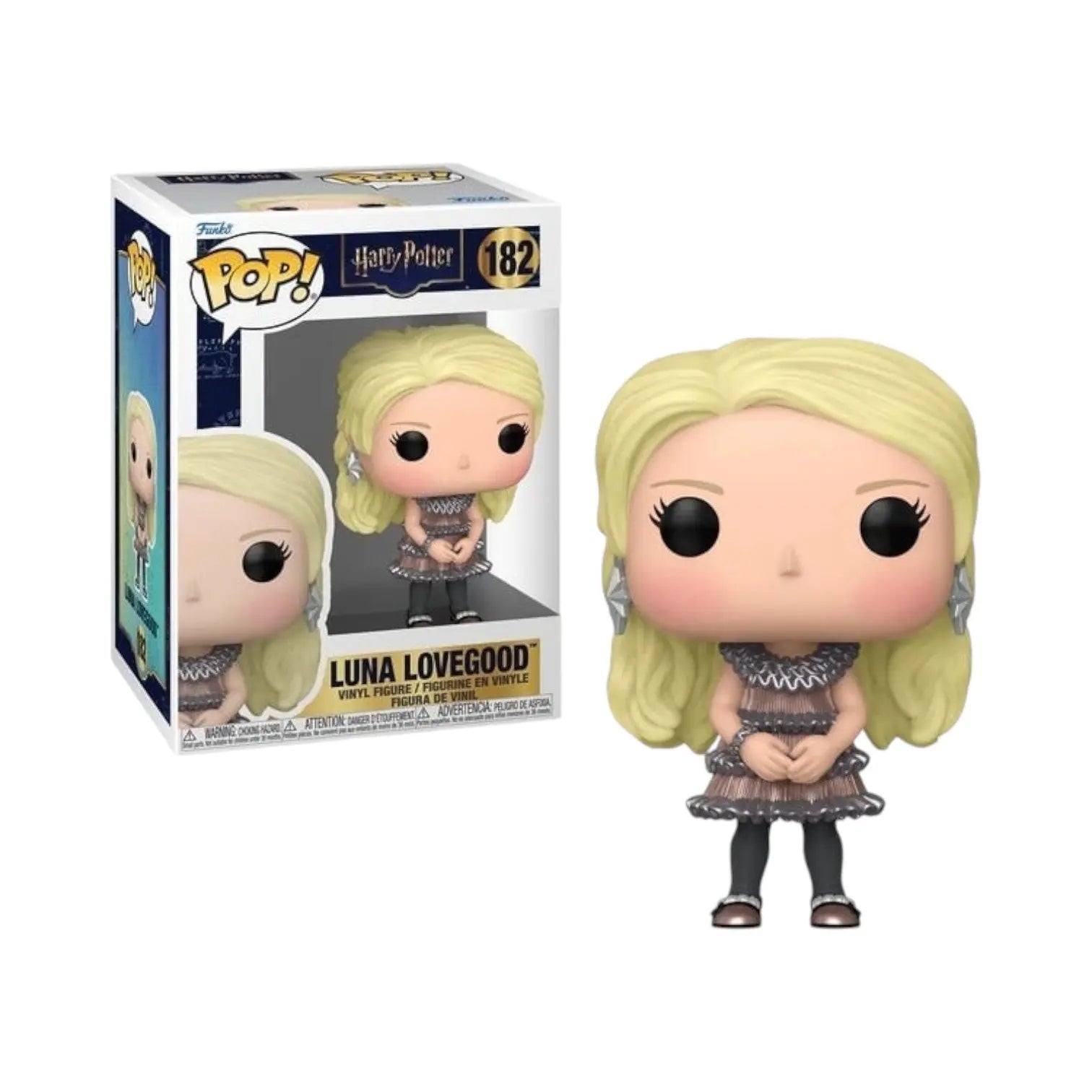 Figurine Funko POP La boutique Aux 2 Balais Luna Lovegood 182 en robe de fête argentée Harry Potter
