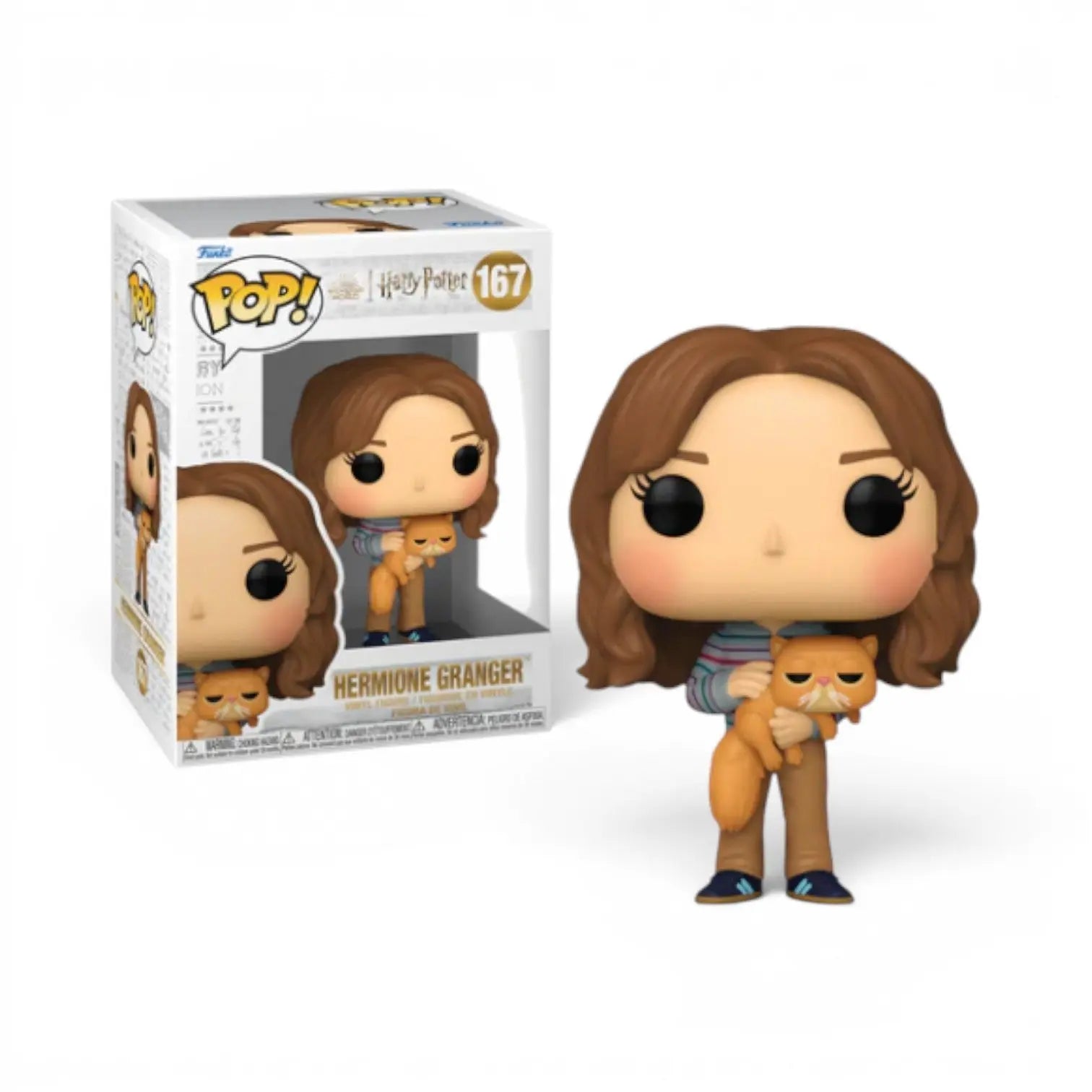 Figurine Funko POP La boutique Aux 2 Balais d'Hermione Granger tenant son chat Pattenrond, édition Harry Potter 167