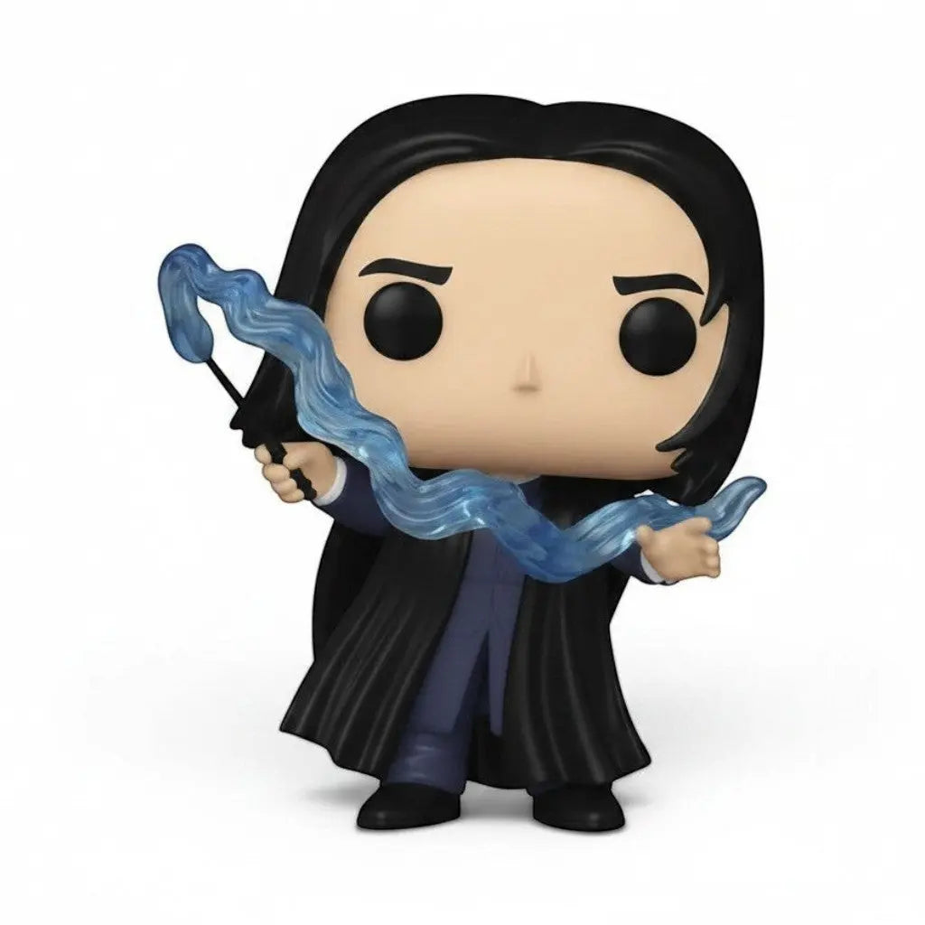 Figurine Funko POP La boutique Aux 2 Balais de Severus Rogue invoquant son Patronus bleu translucide en vinyle