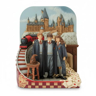 Figurine Scène Film Trio & Château - Jim Shore Harry Potter -  La boutique Aux 2 Balais